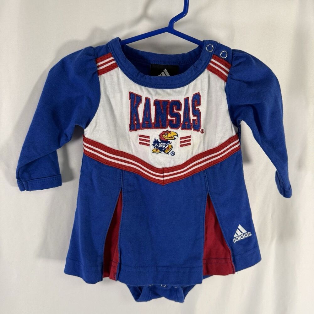 Kansas Jayhawks Cheerleader Dress 3-6 Months Blue Long Sleeve ADIDAS